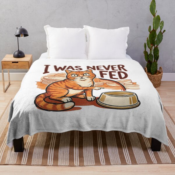 Item preview, Funny Dramatic Orange Cat I Was Never Fed Empty Bowl Graphic designed and sold by mood-draftsman.