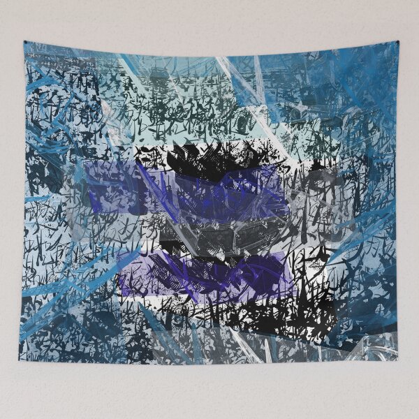 Item preview, Black & Blue Abstract Collage designed and sold by Swooncake Press.