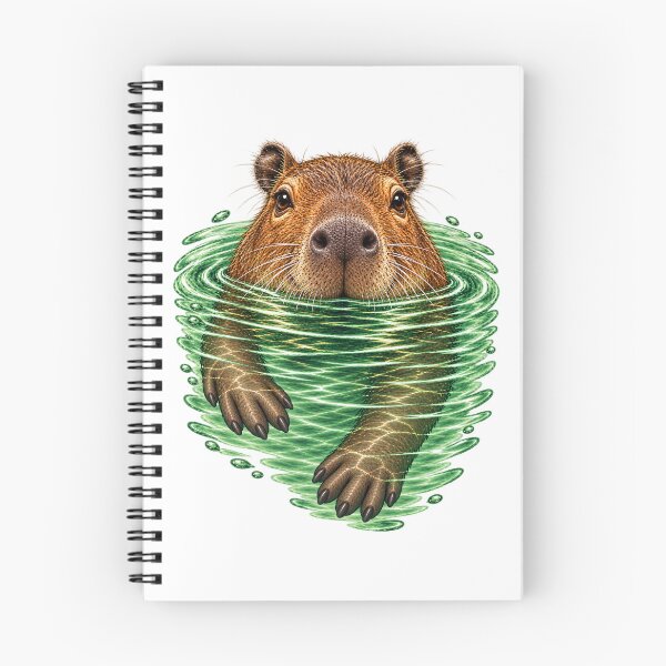 Item preview, Swimming Capybara – Green Water Wildlife Illustration designed and sold by Kristina Gale.