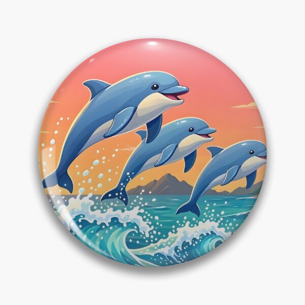 Item preview, Dolphins Leaping Ocean Waves Beach Sunset designed and sold by Herodestroyer.