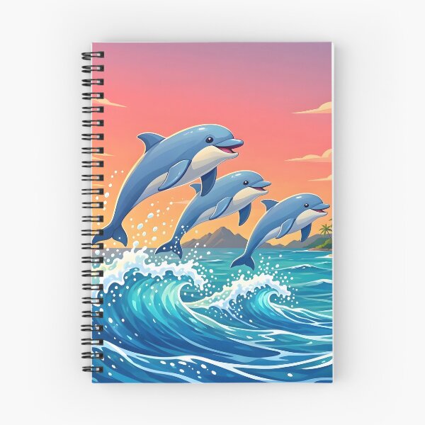 Item preview, Dolphins Leaping Ocean Waves Beach Sunset designed and sold by Herodestroyer.