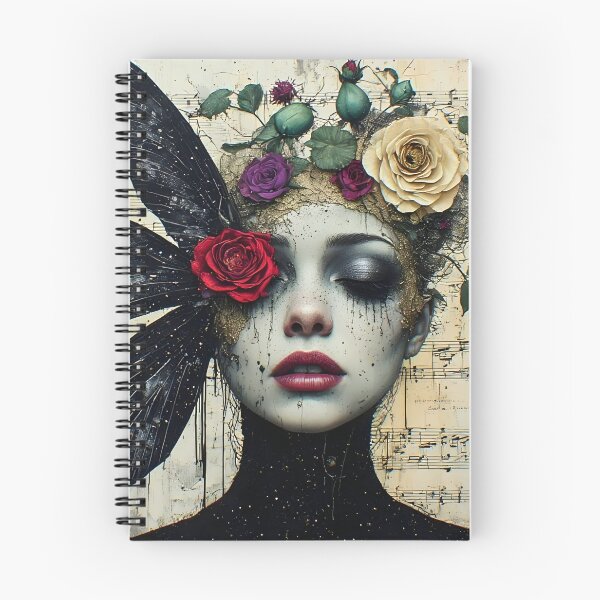 Item preview, Midnight Sonata - Gothic Botanical Butterfly Rose Portrait designed and sold by UrbanTempleArt.