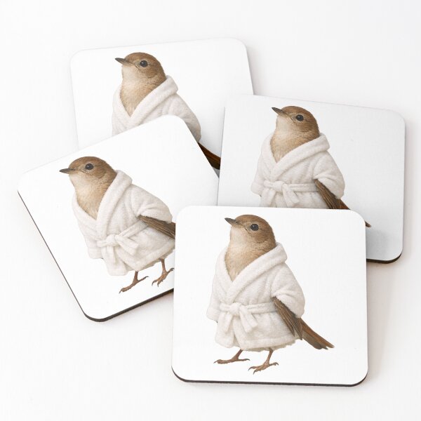 Item preview, Cozy Nightingale in a Bathrobe designed and sold by Sillytoe.