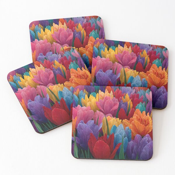 Item preview, Dreamlike Tulips Painting Fantasy Garden Artwork designed and sold by AutoPopStudio.