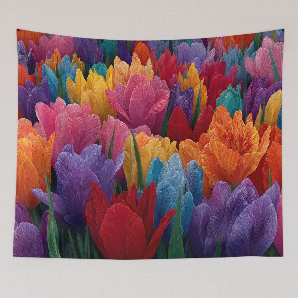 Item preview, Dreamlike Tulips Painting Fantasy Garden Artwork designed and sold by AutoPopStudio.
