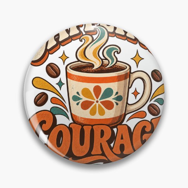 Item preview, Caffeine Courage Retro Coffee Lover Design  designed and sold by DarnaWear.