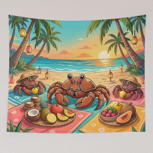 Item preview, Funny Crab Picnic Tropical Beach Sunset designed and sold by Herodestroyer.