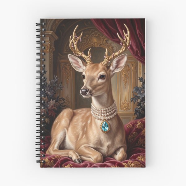 Item preview, Regal Deer Portrait with Topaz Necklace designed and sold by Real Beast Art.