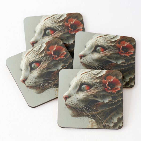 Item preview, The Feline Guardian – Surreal Fantasy Cat Art Print designed and sold by UrbanTempleArt.
