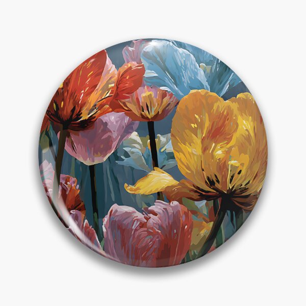Item preview, Bright Rainbow Tulips Painting Cheerful Floral Print designed and sold by AutoPopStudio.