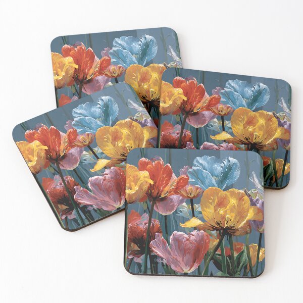 Item preview, Bright Rainbow Tulips Painting Cheerful Floral Print designed and sold by AutoPopStudio.