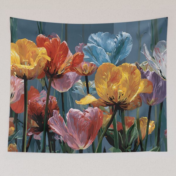 Item preview, Bright Rainbow Tulips Painting Cheerful Floral Print designed and sold by AutoPopStudio.