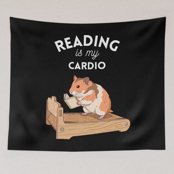 Item preview, Reading Is My Cardio Funny Hamster Treadmill Bookworm designed and sold by Jacob Zubek.