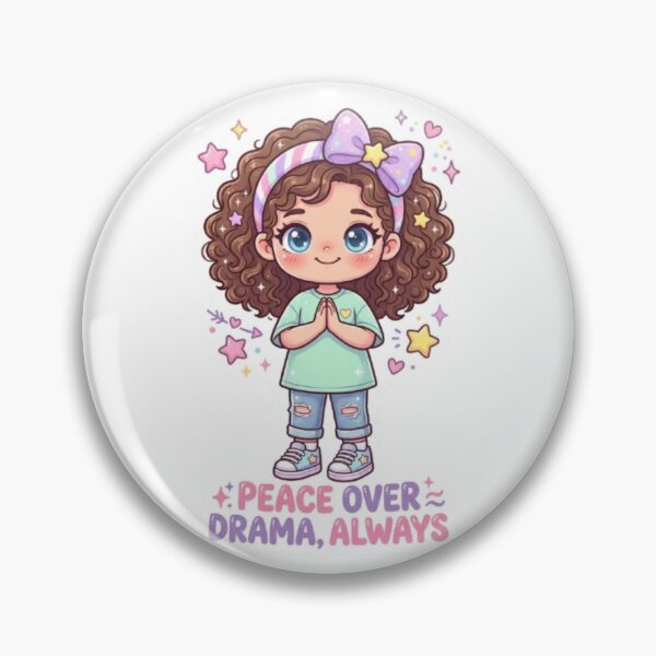 Item preview, Peace Over Drama Always Sticker | Boundaries Aesthetic Sticker | Kawaii Calm Girl Sticker designed and sold by HOODYBUDSTYLES.
