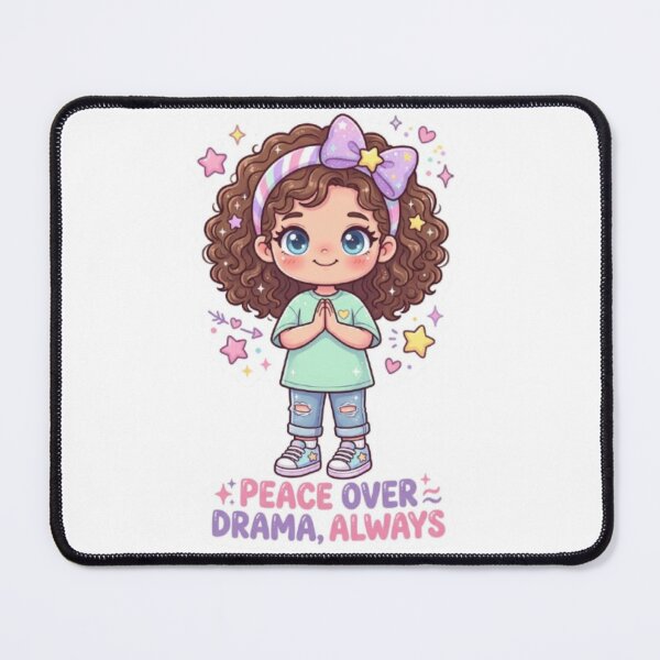 Item preview, Peace Over Drama Always Sticker | Boundaries Aesthetic Sticker | Kawaii Calm Girl Sticker designed and sold by HOODYBUDSTYLES.