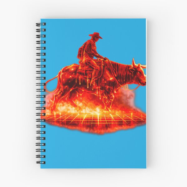Item preview, Vaporwave Molten Rodeo - Fiery Cyberpunk Cowboy designed and sold by A E S T H E T A T A G.