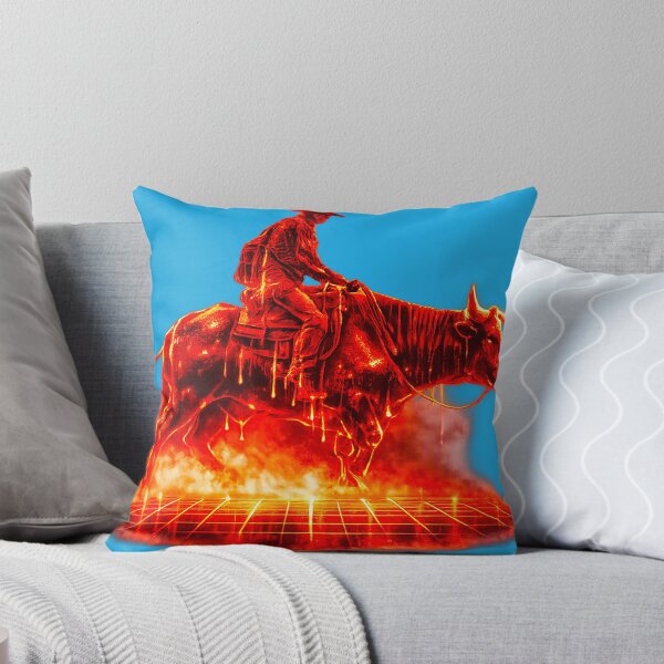 Item preview, Vaporwave Molten Rodeo - Fiery Cyberpunk Cowboy designed and sold by A E S T H E T A T A G.