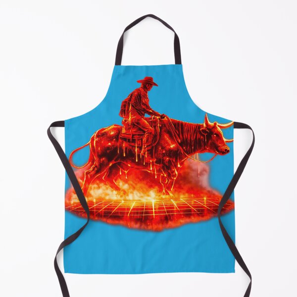 Item preview, Vaporwave Molten Rodeo - Fiery Cyberpunk Cowboy designed and sold by A E S T H E T A T A G.