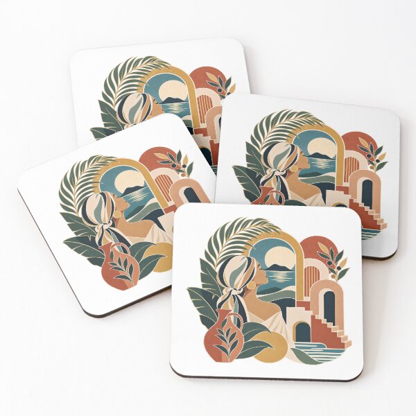 Item preview, Mediterranean Woman Abstract Landscape designed and sold by RetroPop23.