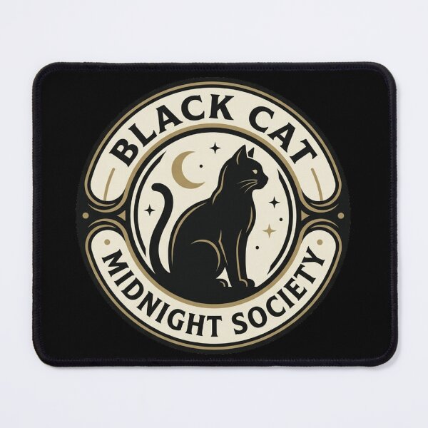 Item preview, Black Cat Midnight Society Vintage Witchy Pentacle Tarot Crest designed and sold by mood-draftsman.