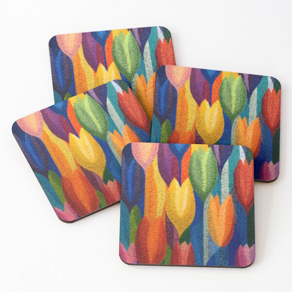 Item preview, Exotic Tulips Artwork Unique Colorful Painting designed and sold by AutoPopStudio.