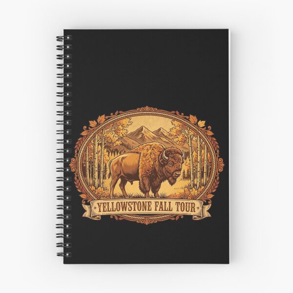 Item preview, Yellowstone Fall Tour Vintage Bison & Autumn Forest – Retro National Park Design designed and sold by SDKENERGY.
