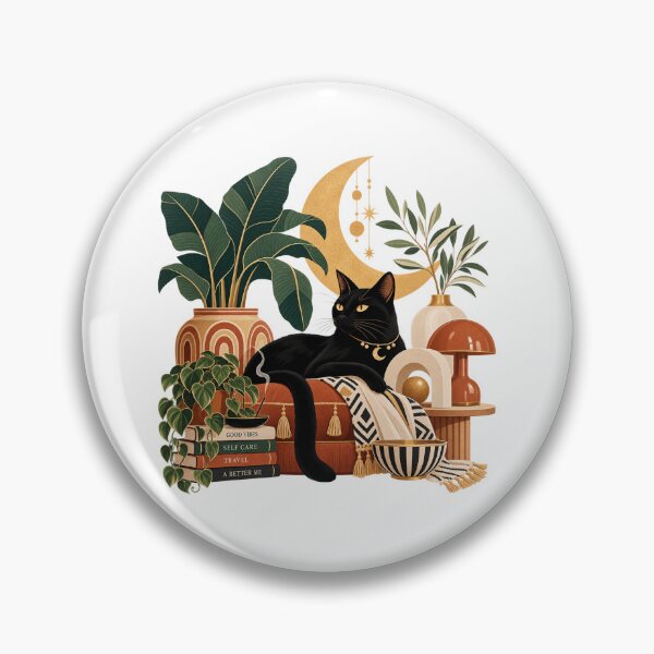 Item preview, Black Cat Boho Celestial Decor designed and sold by RetroPop23.