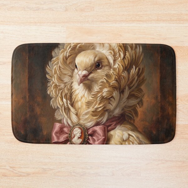 Item preview, Regal Jacobin Pigeon Portrait with Cameo Brooch designed and sold by Real Beast Art.