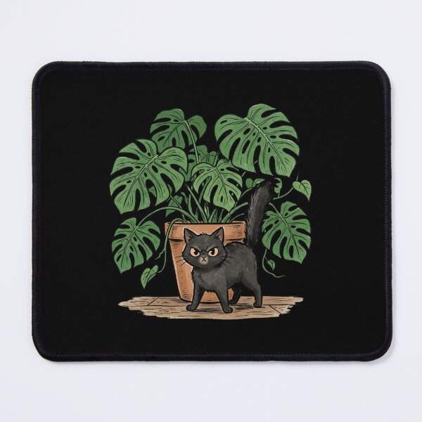 Item preview, Funny Angry Black Cat Monstera Plant Overseer Graphic designed and sold by mood-draftsman.