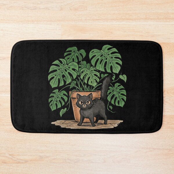 Item preview, Funny Angry Black Cat Monstera Plant Overseer Graphic designed and sold by mood-draftsman.
