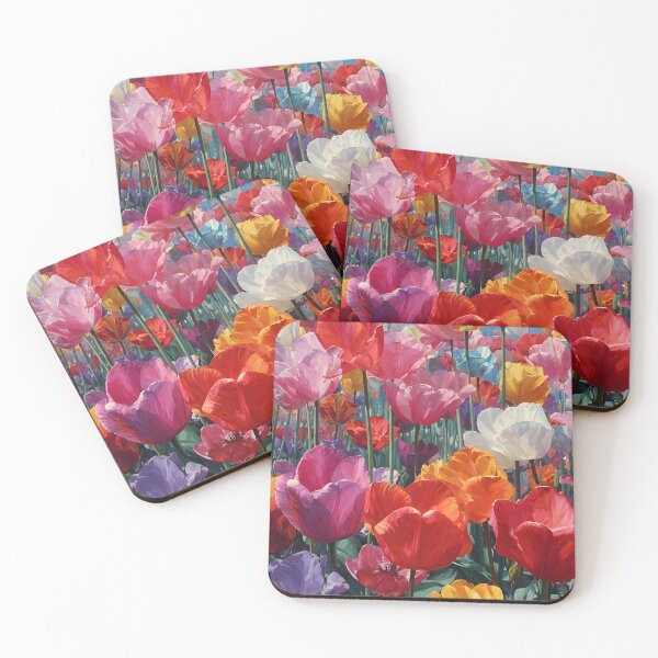 Item preview, Decorative Tulips Painting Contemporary Floral Design designed and sold by AutoPopStudio.