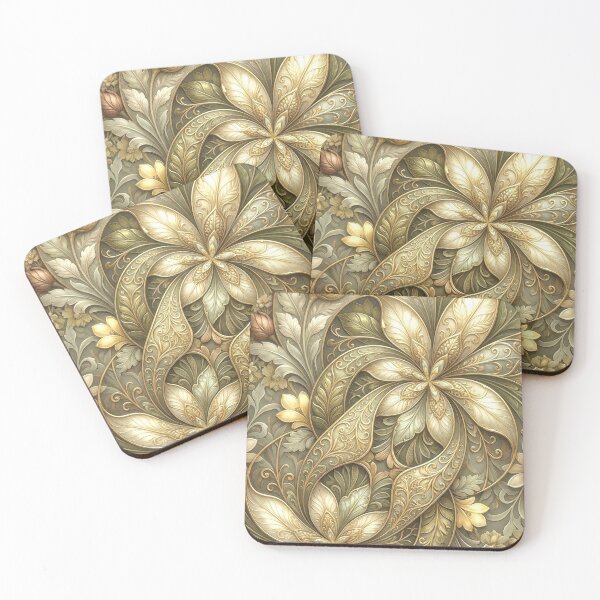 Item preview, Golden Filigree Baroque Floral Wallpaper Design designed and sold by Frackxion.