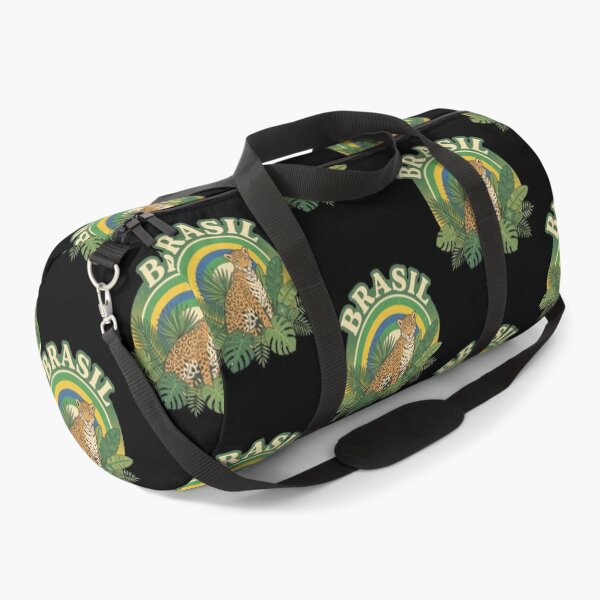 Item preview, Brazil Retro Travel Sticker - Jaguar & Tropical Leaves designed and sold by DanniJordan.