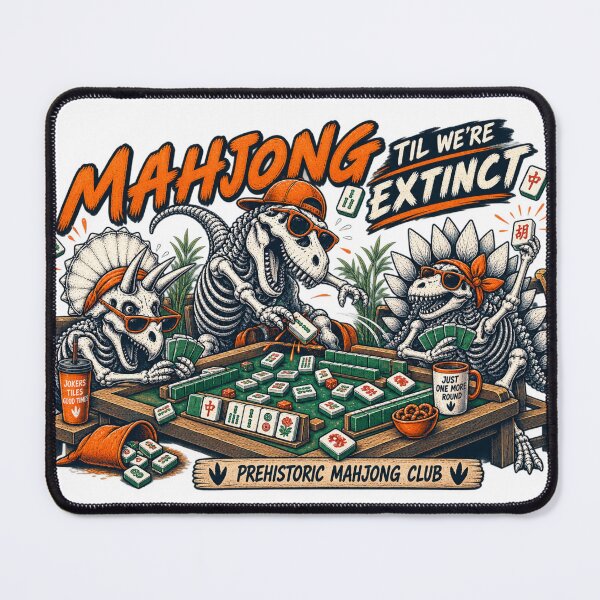 Item preview, Mahjong Til We're Extinct Skeleton Dinosaurs Prehistoric Mahjong Club designed and sold by zhivago1980.