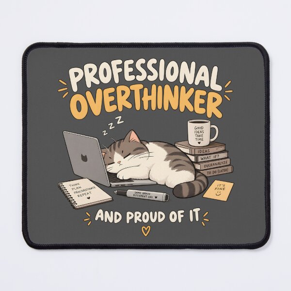 Item preview, Professional Overthinker Cat designed and sold by Stikaro.