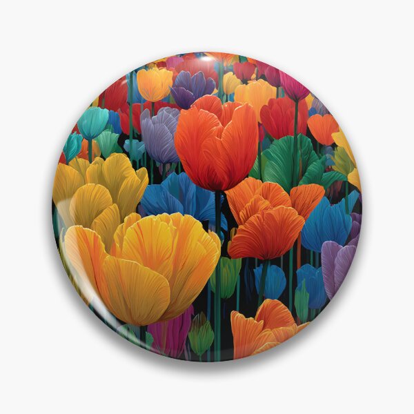 Aperçu de l'œuvre Peinture de tulipes sauvages, œuvre d'art rustique pour jardin champêtre créée et vendue par AutoPopStudio.
