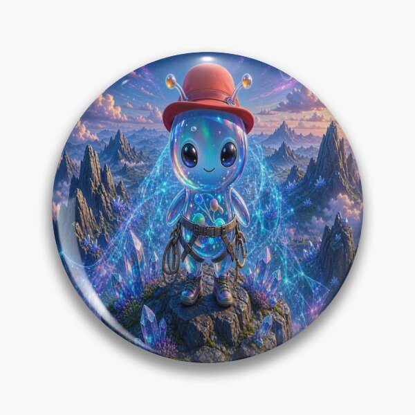 Item preview, Medanix the Adventurer: Cute Alien Climber on Crystal Mountain designed and sold by Breezes-of-Ida.