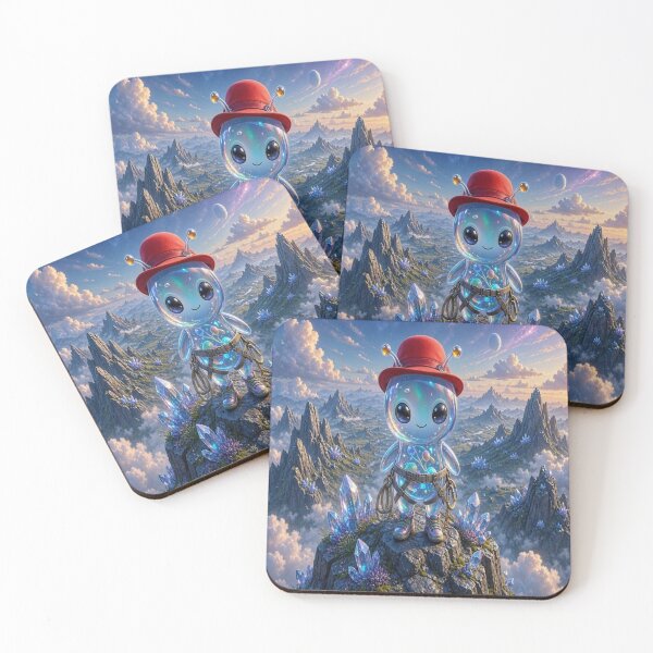 Item preview, Medanix the Adventurer: Cute Alien Climber on Crystal Mountain designed and sold by Breezes-of-Ida.