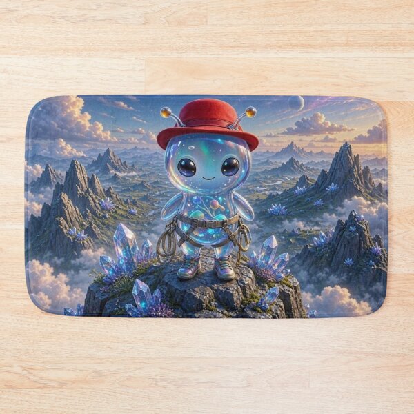 Item preview, Medanix the Adventurer: Cute Alien Climber on Crystal Mountain designed and sold by Breezes-of-Ida.