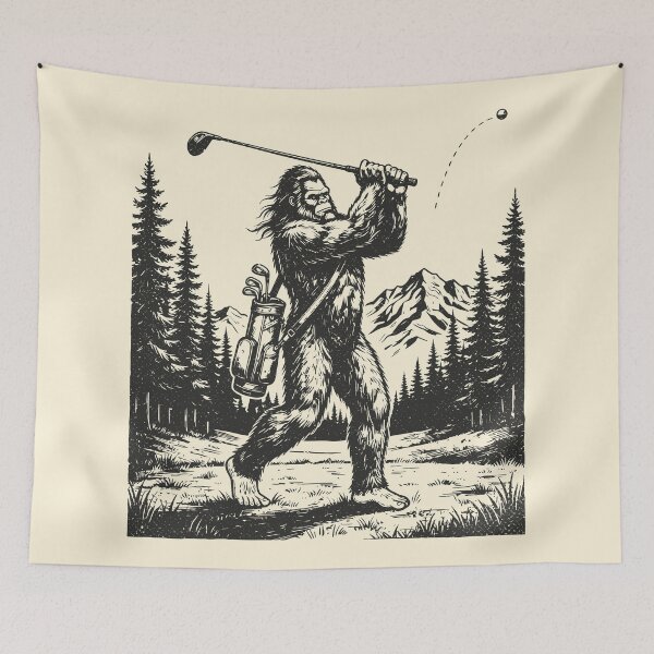 Item preview, Bigfoot Golfer Swing Funny Sasquatch Golfing Cryptid  designed and sold by Y-Vibes.