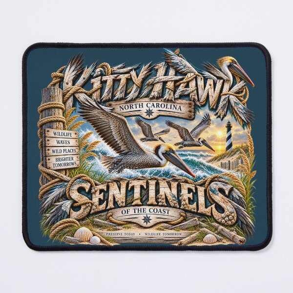 Item preview, Kitty Hawk Brown Pelican Sentinels designed and sold by The Coastal Route.
