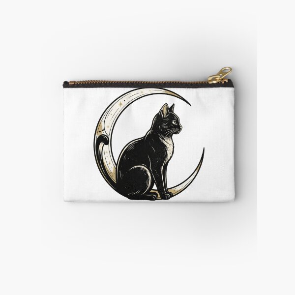 Item preview, Mystical Black Cat Gold Celestial Moon Astrology Engraving designed and sold by mood-draftsman.