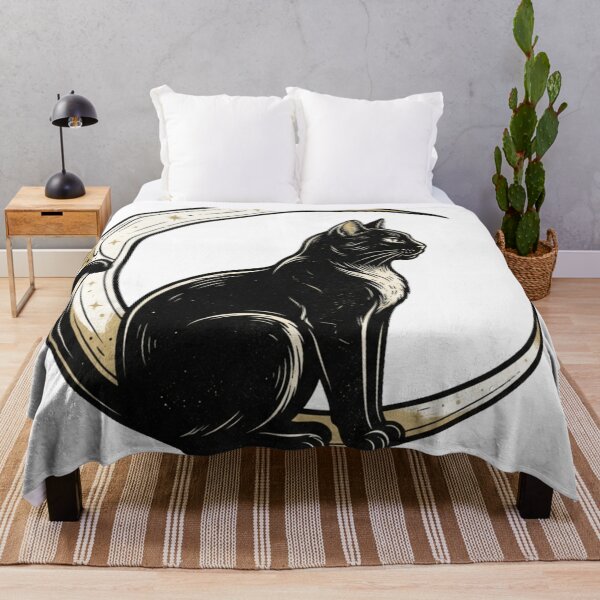 Item preview, Mystical Black Cat Gold Celestial Moon Astrology Engraving designed and sold by mood-draftsman.
