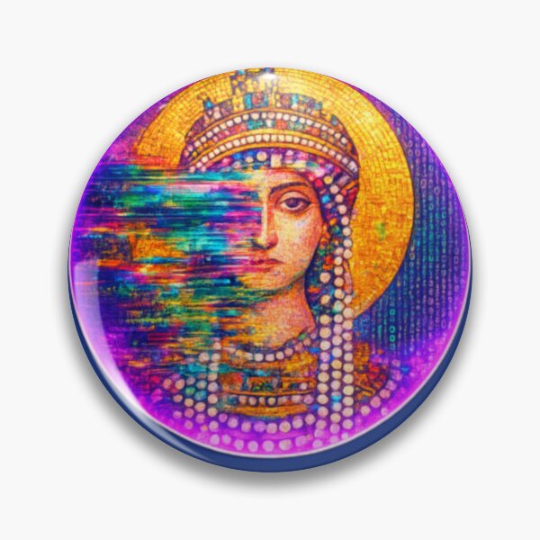 Item preview, Vaporwave Byzantine Mosaic Glitch - Neon Antiquity Portrait designed and sold by A E S T H E T A T A G.