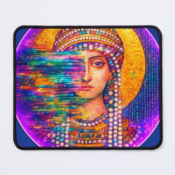 Item preview, Vaporwave Byzantine Mosaic Glitch - Neon Antiquity Portrait designed and sold by A E S T H E T A T A G.