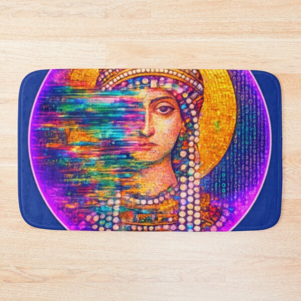 Item preview, Vaporwave Byzantine Mosaic Glitch - Neon Antiquity Portrait designed and sold by A E S T H E T A T A G.