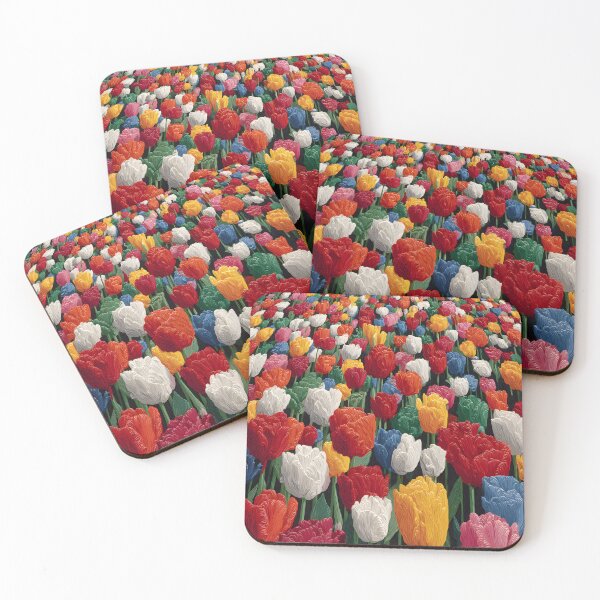 Item preview, Whimsical Pastel Tulips Painting Light Botanical Artwork designed and sold by AutoPopStudio.