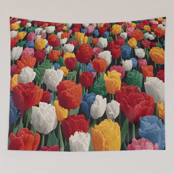 Item preview, Whimsical Pastel Tulips Painting Light Botanical Artwork designed and sold by AutoPopStudio.