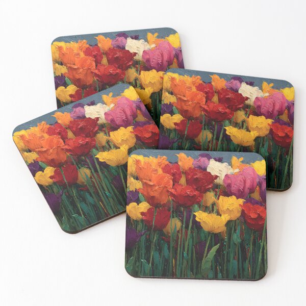 Item preview, Colorful Tulips Floral Painting Botanical Wall Art designed and sold by AutoPopStudio.