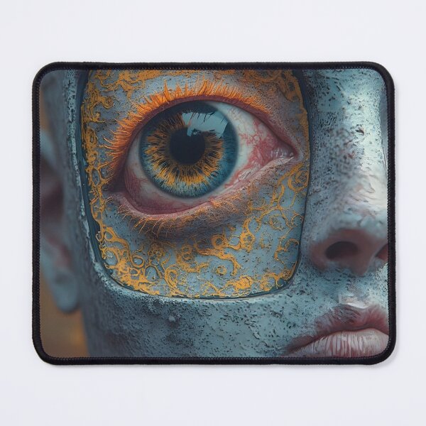 Item preview, Square Blue Eye Watching Portrait designed and sold by UrbanTempleArt.